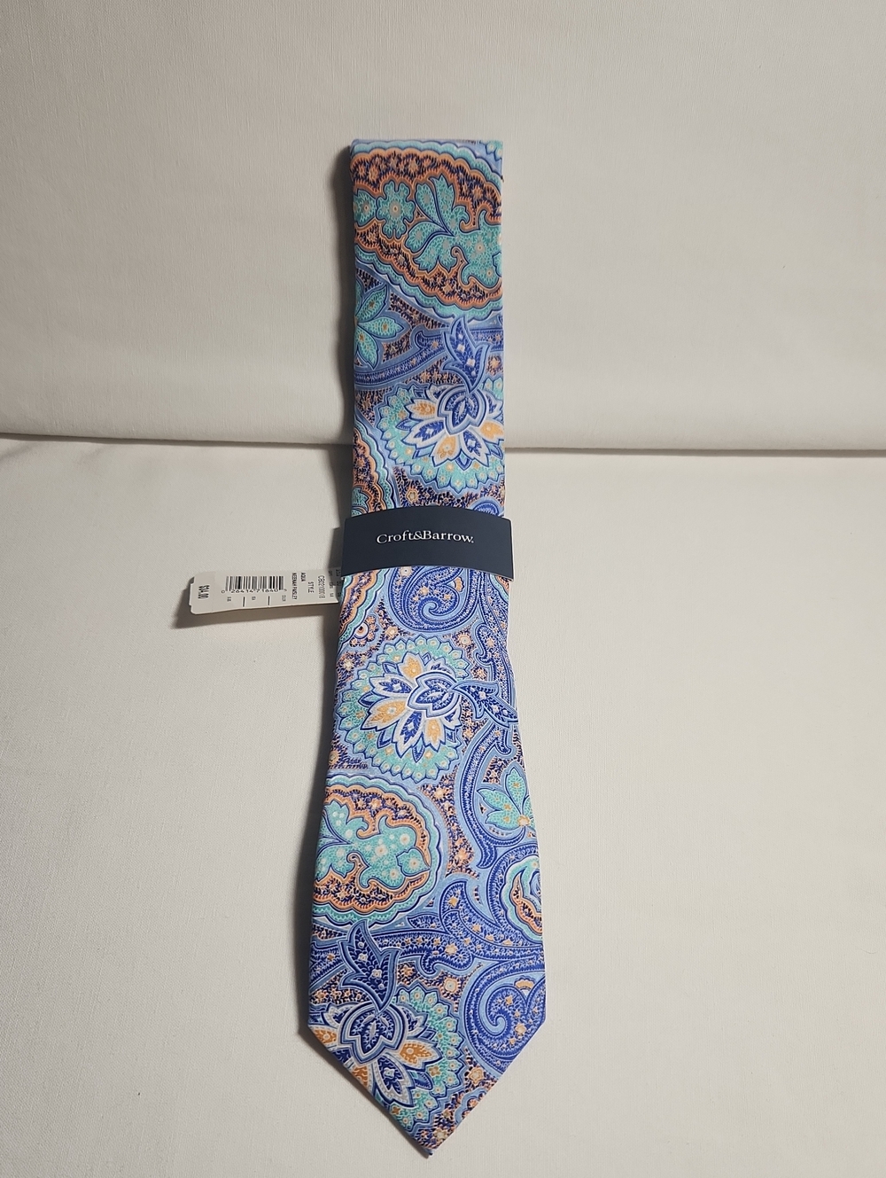 Croft & Barrow Blue and Teal Paisley Silk Tie